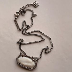 Kendra Scott Dylan Silver and white mother of Pearl  Used